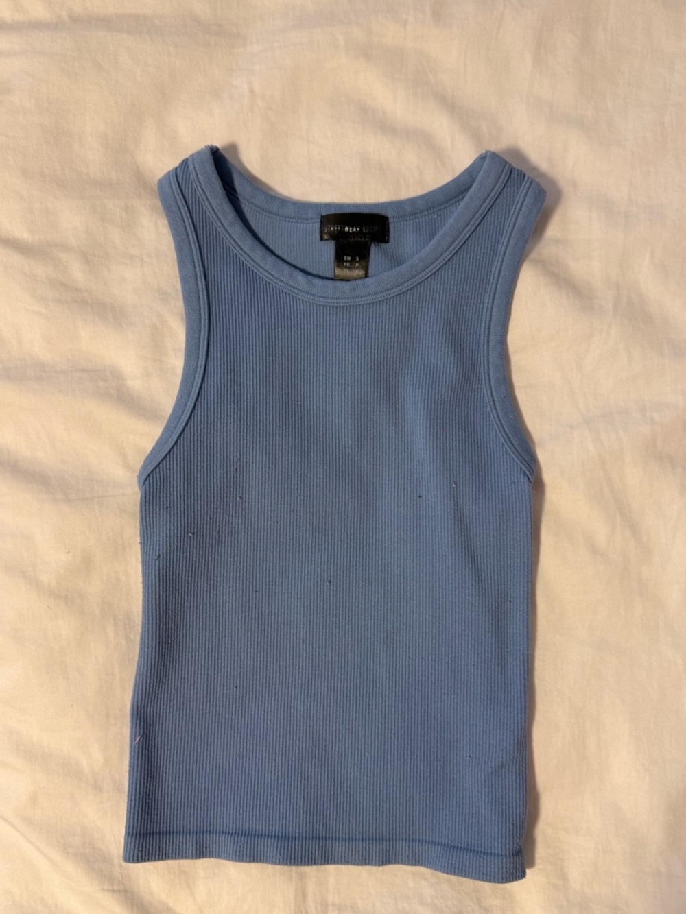Refuge - Blue Ribbed Tank Top XS